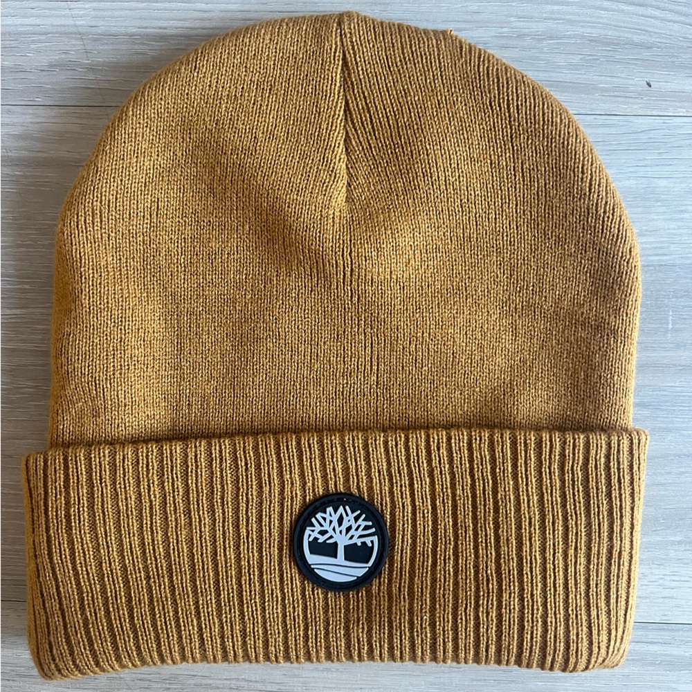 Timberland Men’s Brown Tan Cuff Ribbed Beanie Hat Cap New